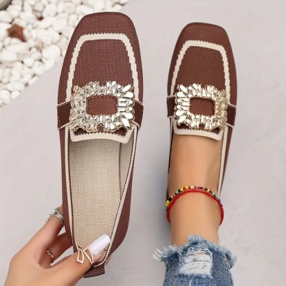 Women's Elegant Crystal Slip Flats