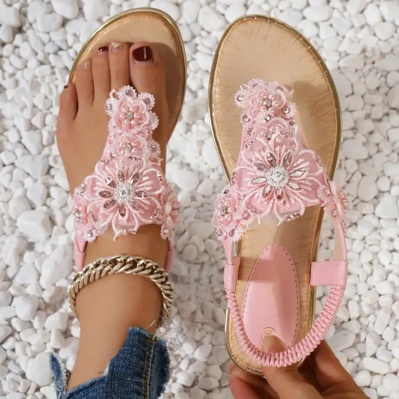 Women's Flower Decor Flat Sandals