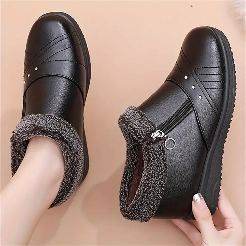 Women's Solid Color Fluffy Boots