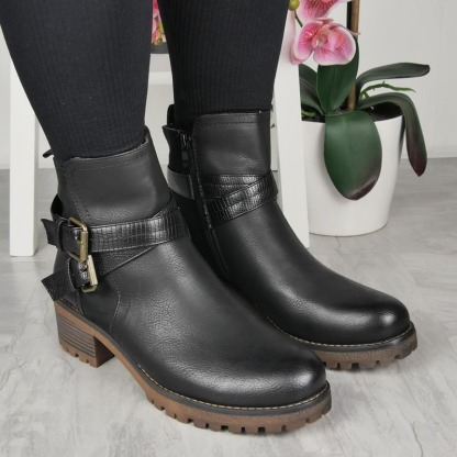 Faux Leather Lined Zip Comfy Chelsea Boots
