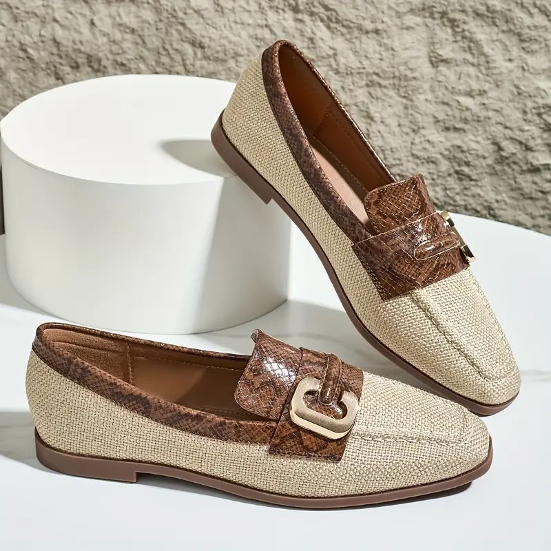 Women's Golden Buckle Loafers