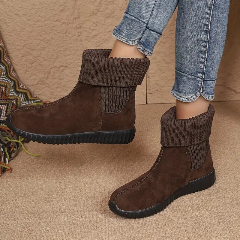 Women's Solid Color Warm Short Boots