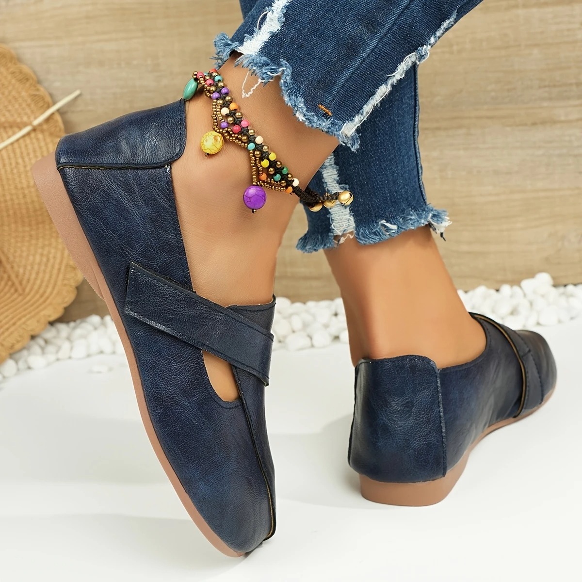 Women's Leather Velcro Comfort Shoes