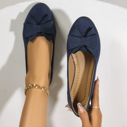 Bowknot Decor Wedge Heeled Loafers