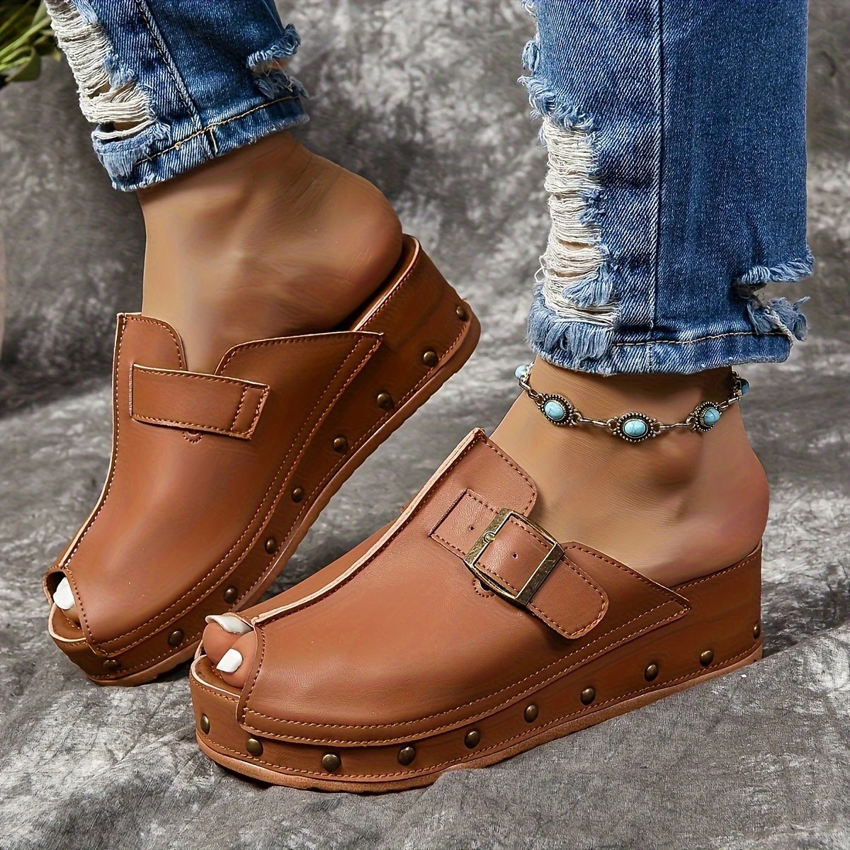Women's Casual Slip-On Platform Sandals