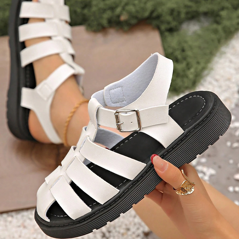 Comfy Ankle-Strap Flat Sandals