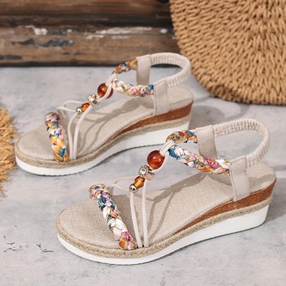 Bohemian Espadrille Wedge Sandals