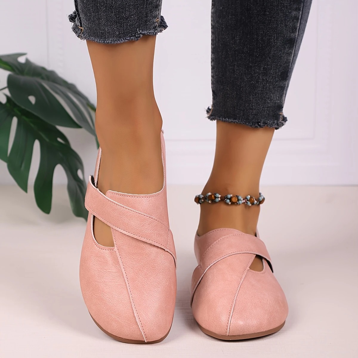 Women's Leather Velcro Comfort Shoes