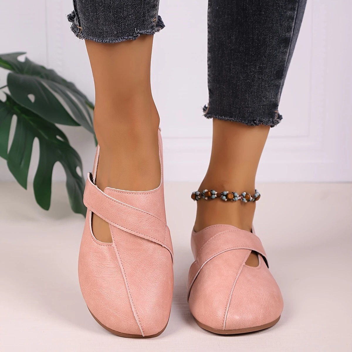 Women's Leather Velcro Comfort Shoes