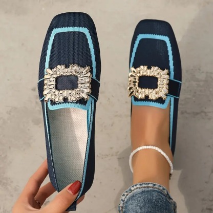 Women's Elegant Crystal Slip Flats
