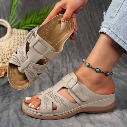 Arch Support Slip-On Platform Beach Sandals