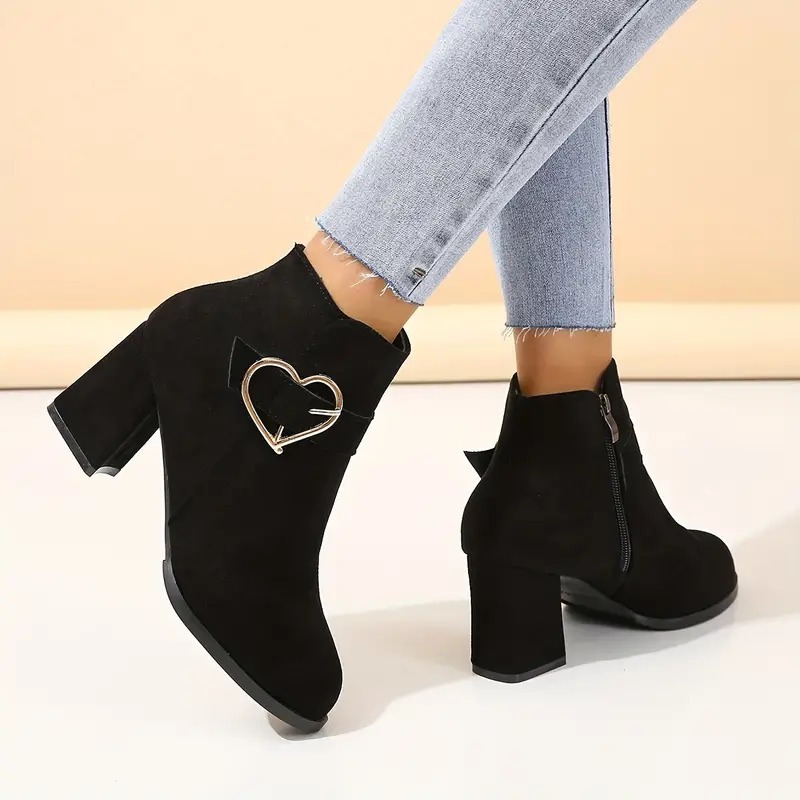Women's Block Heeled Short Boots