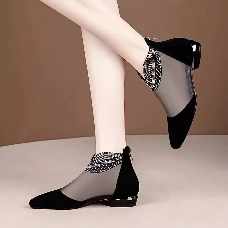 Women's Fashion Mesh Cutout Ankle Boots