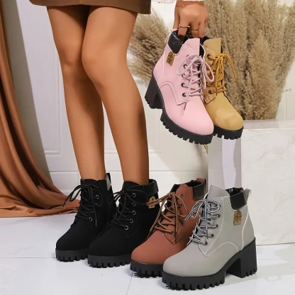 Chic Lace-Up Ankle Boots