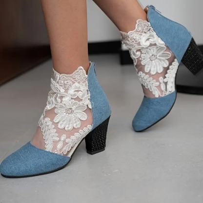 Women's Floral Lace Ankle Boots