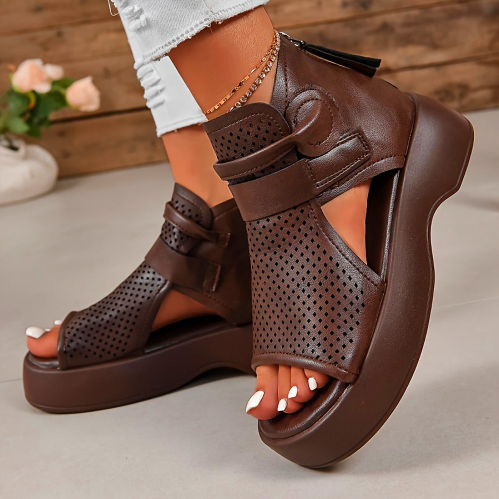 Stylish Leather Walking Sandals