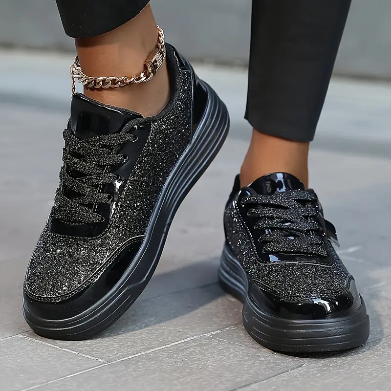 Sequined Flat-soled Casual Sneakers