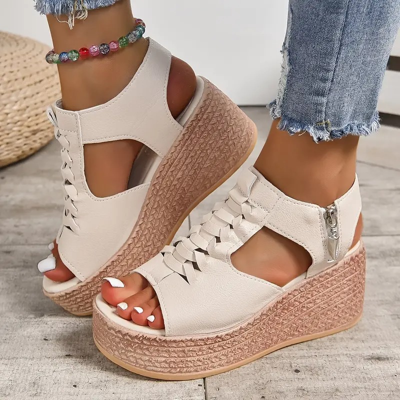 Stylish Fish Mouth Wedge Sandals