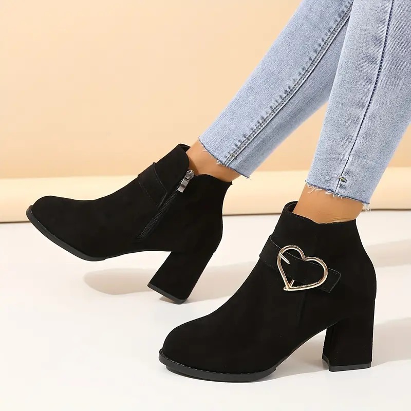 Women's Block Heeled Short Boots