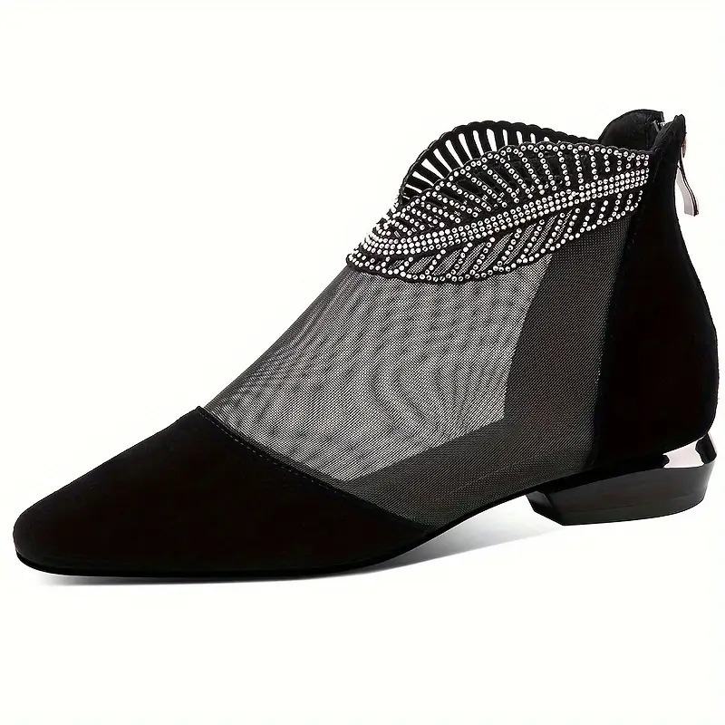 Women's Fashion Mesh Cutout Ankle Boots