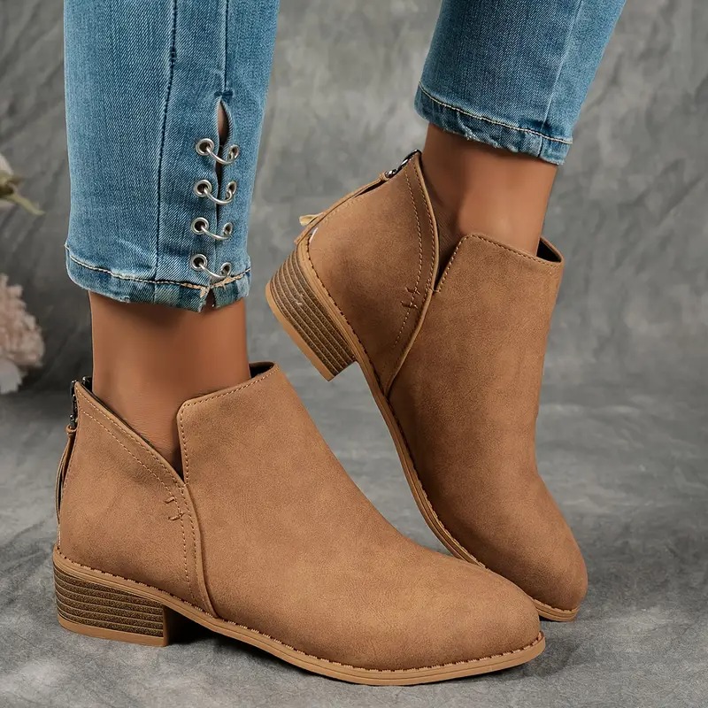 Women's Back Zipper Ankle Boots