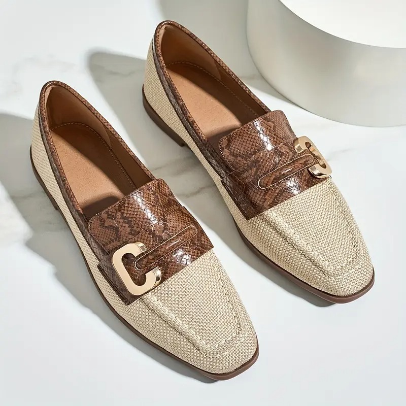 Women's Golden Buckle Loafers