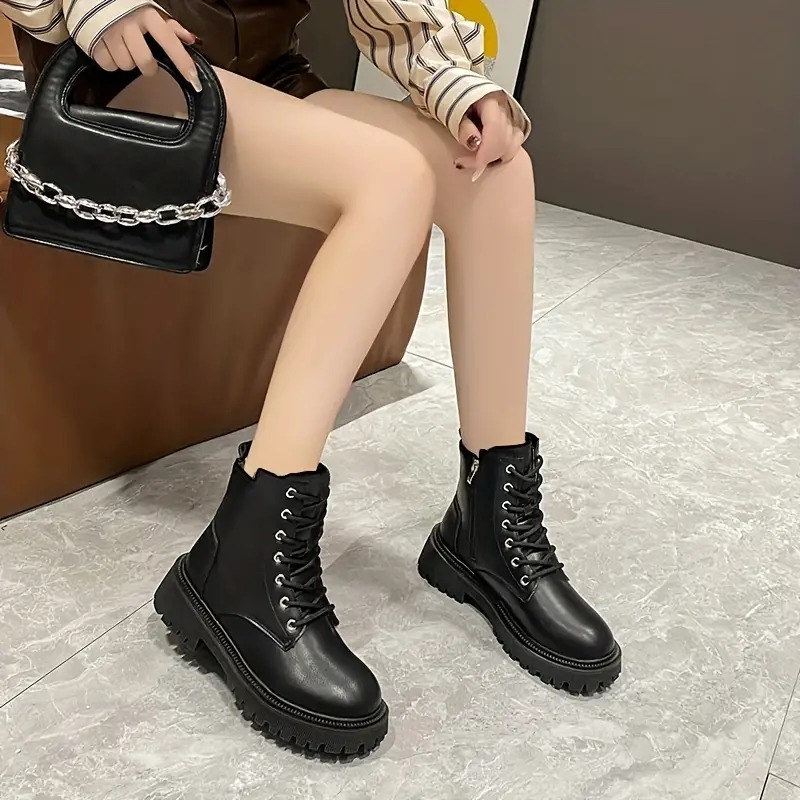 Women's Plush Lined Combat Boots