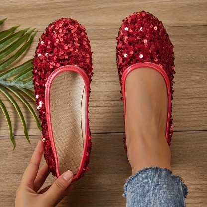 Women's Glitter Stylish Flat Shoes
