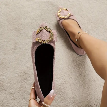Women's Rhinestone Strap Slip-On Flats