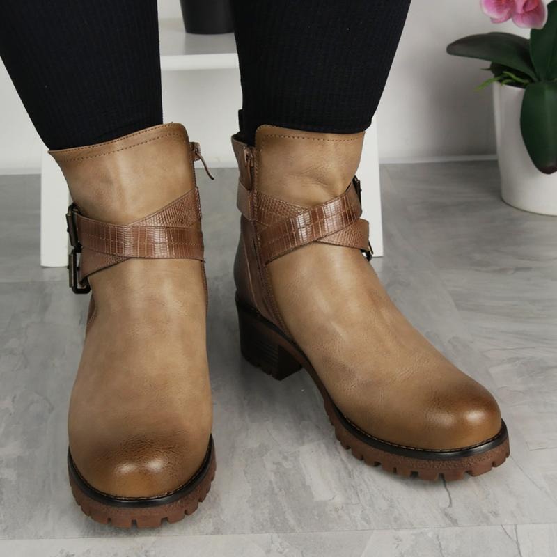 Faux Leather Lined Zip Comfy Chelsea Boots