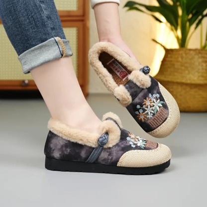 Women's Ethnic Floral Slip-On Boots