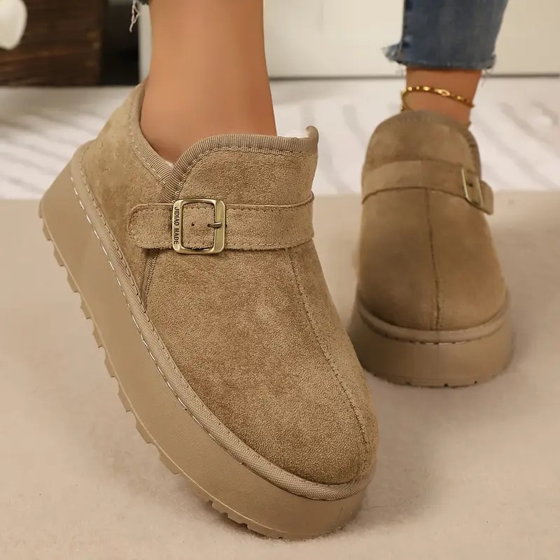 Women's Buckle Strap Winter Boots