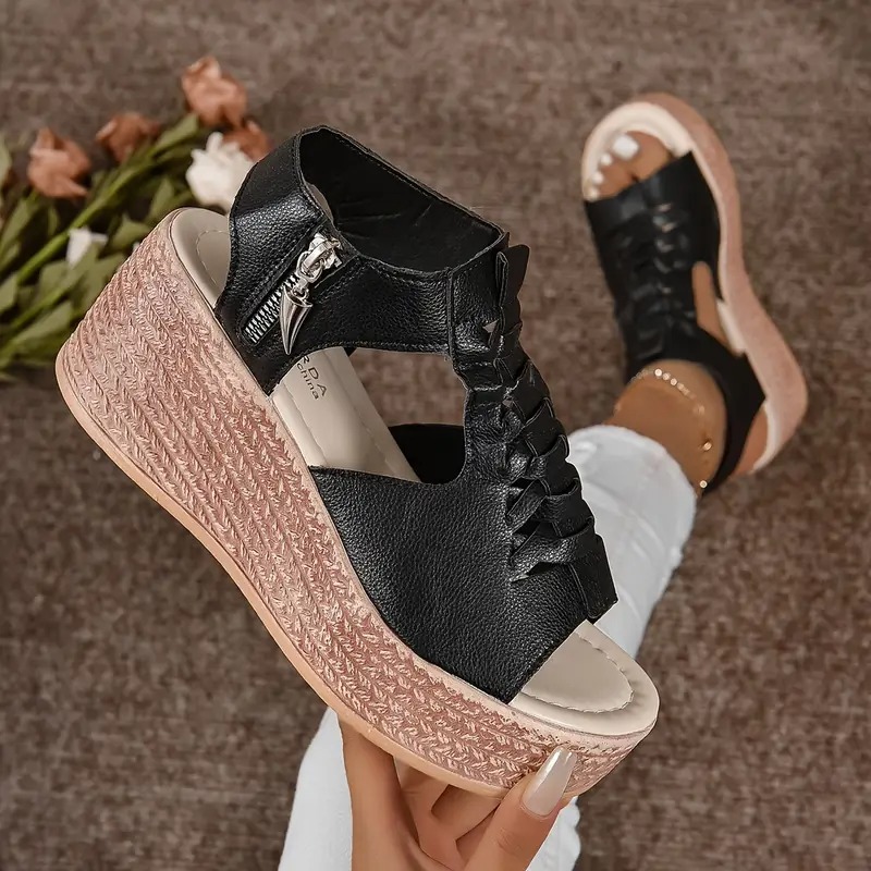 Stylish Fish Mouth Wedge Sandals