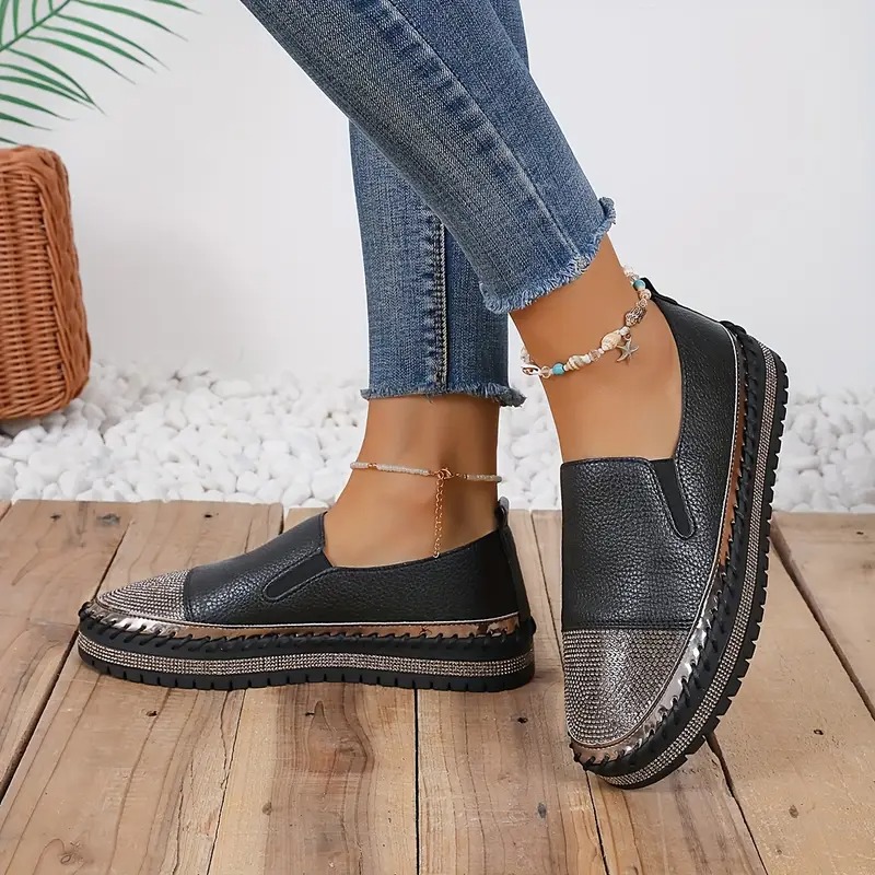 Stylish Sequins Platform Loafers