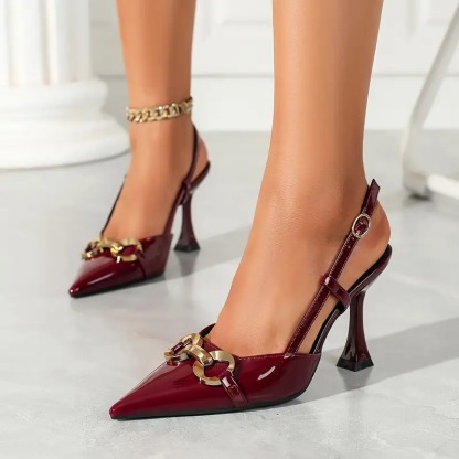 Elegant pointed-toe high-heeled sandals