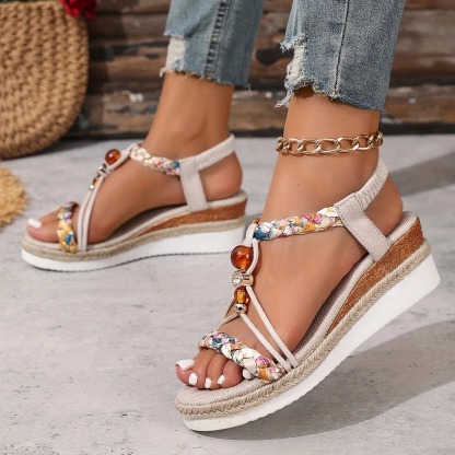 Bohemian Espadrille Wedge Sandals