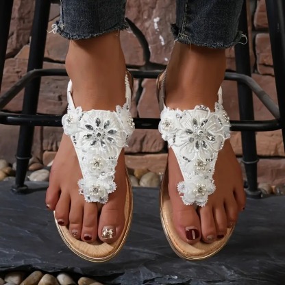 Women's Flower Decor Flat Sandals