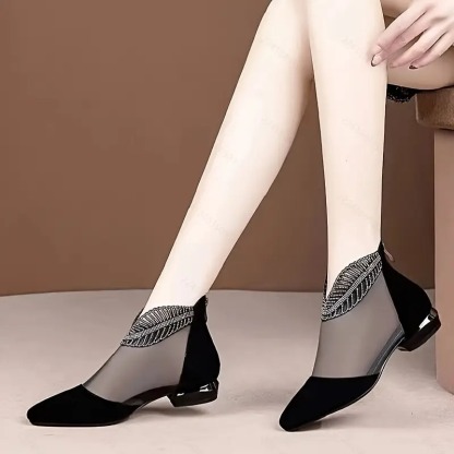 Women's Fashion Mesh Cutout Ankle Boots