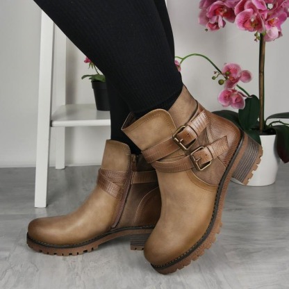 Faux Leather Lined Zip Comfy Chelsea Boots