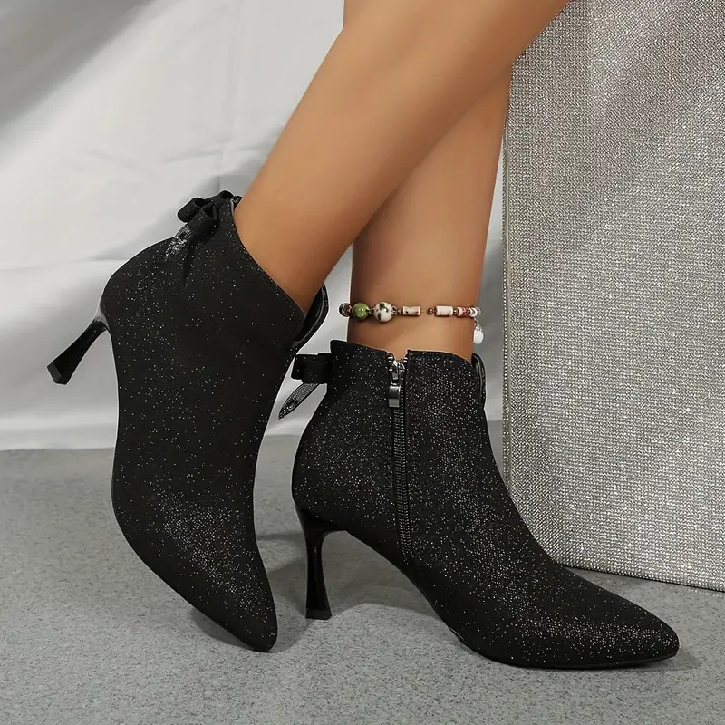Women Chic Glitter Stiletto Boots