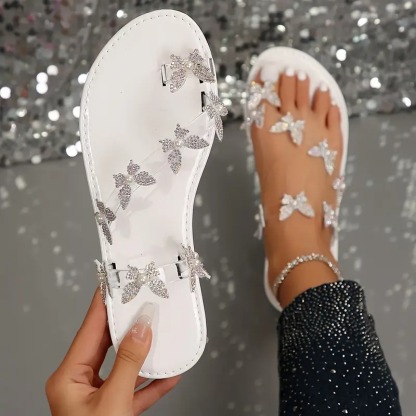 Elegant Rhinestone Butterfly Sandals