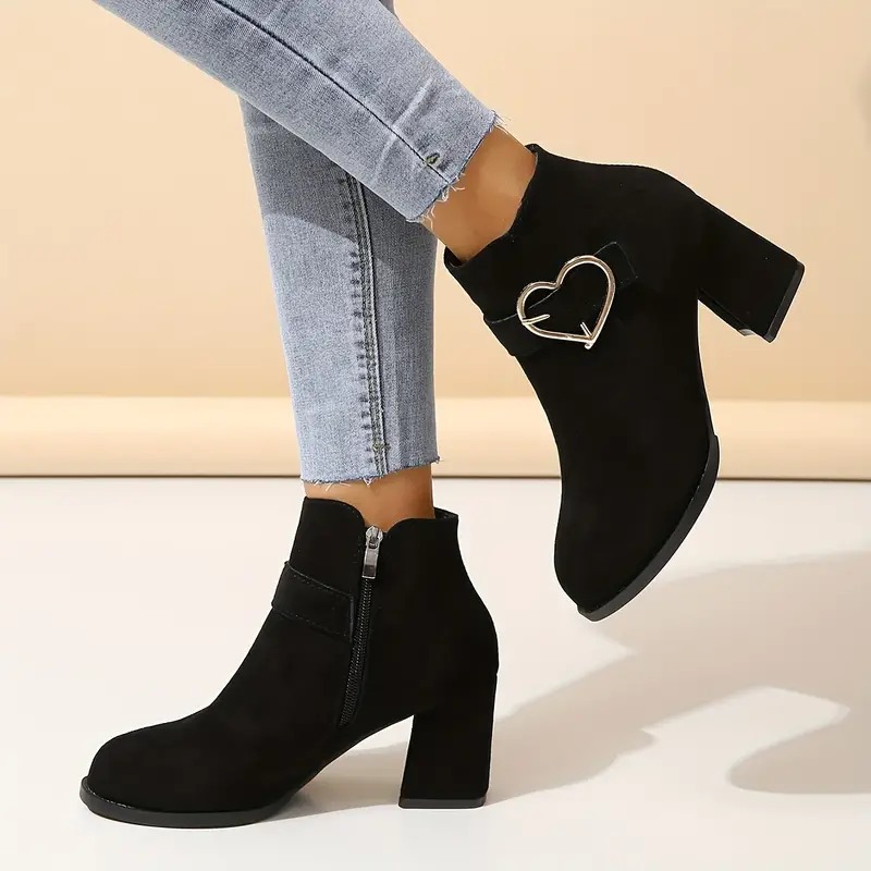 Women's Block Heeled Short Boots