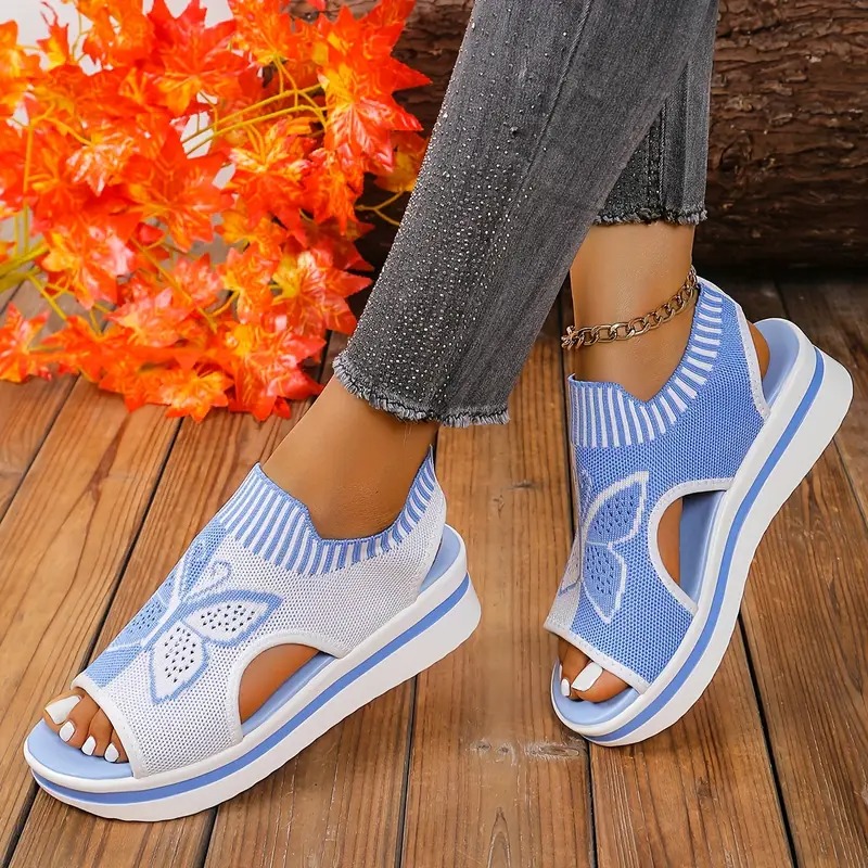 Breathable Butterfly Print Sandals
