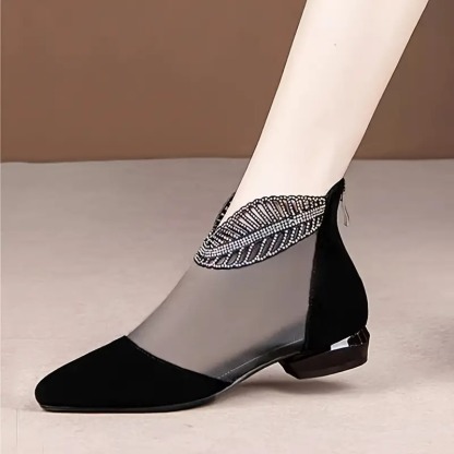 Women's Fashion Mesh Cutout Ankle Boots