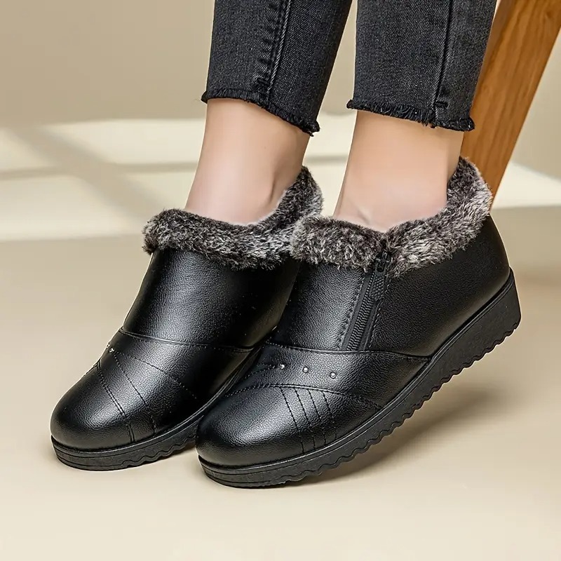 Women's Solid Color Fluffy Boots