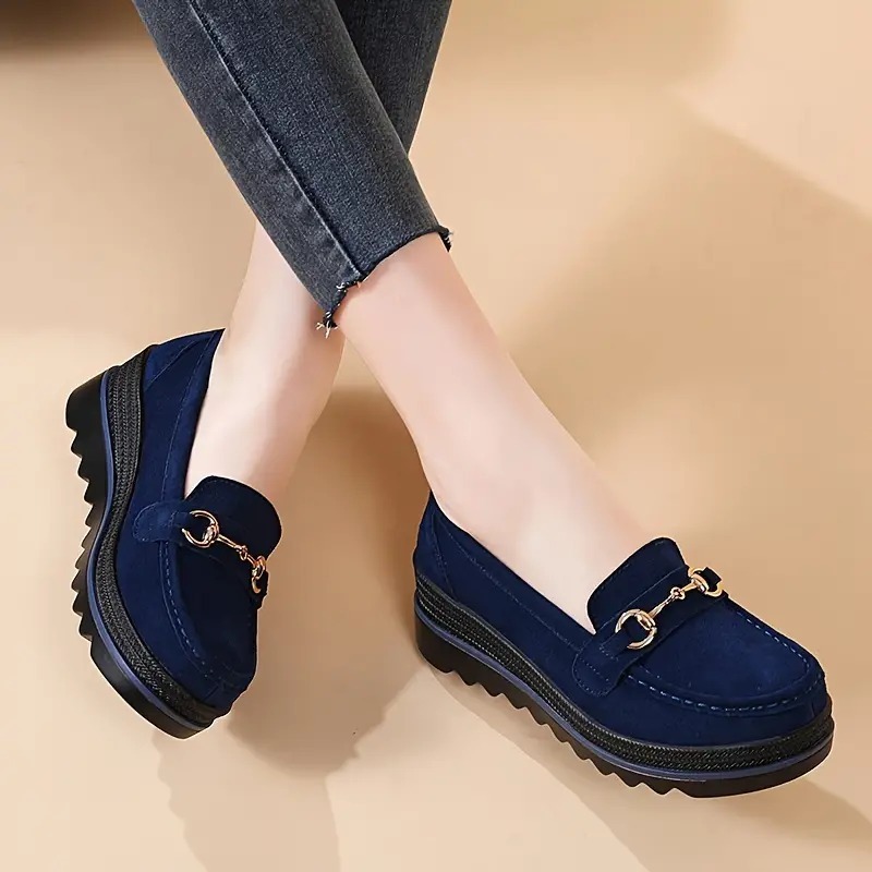 Women's Platform Metal Loafers