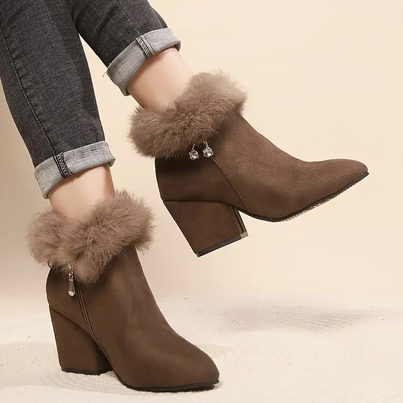 Flannel Ankle Boots for Women
