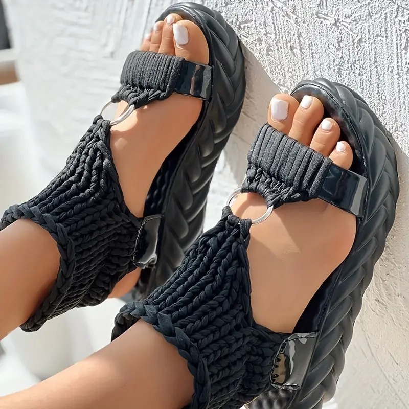 Stylish Open Toe Crochet Sandals