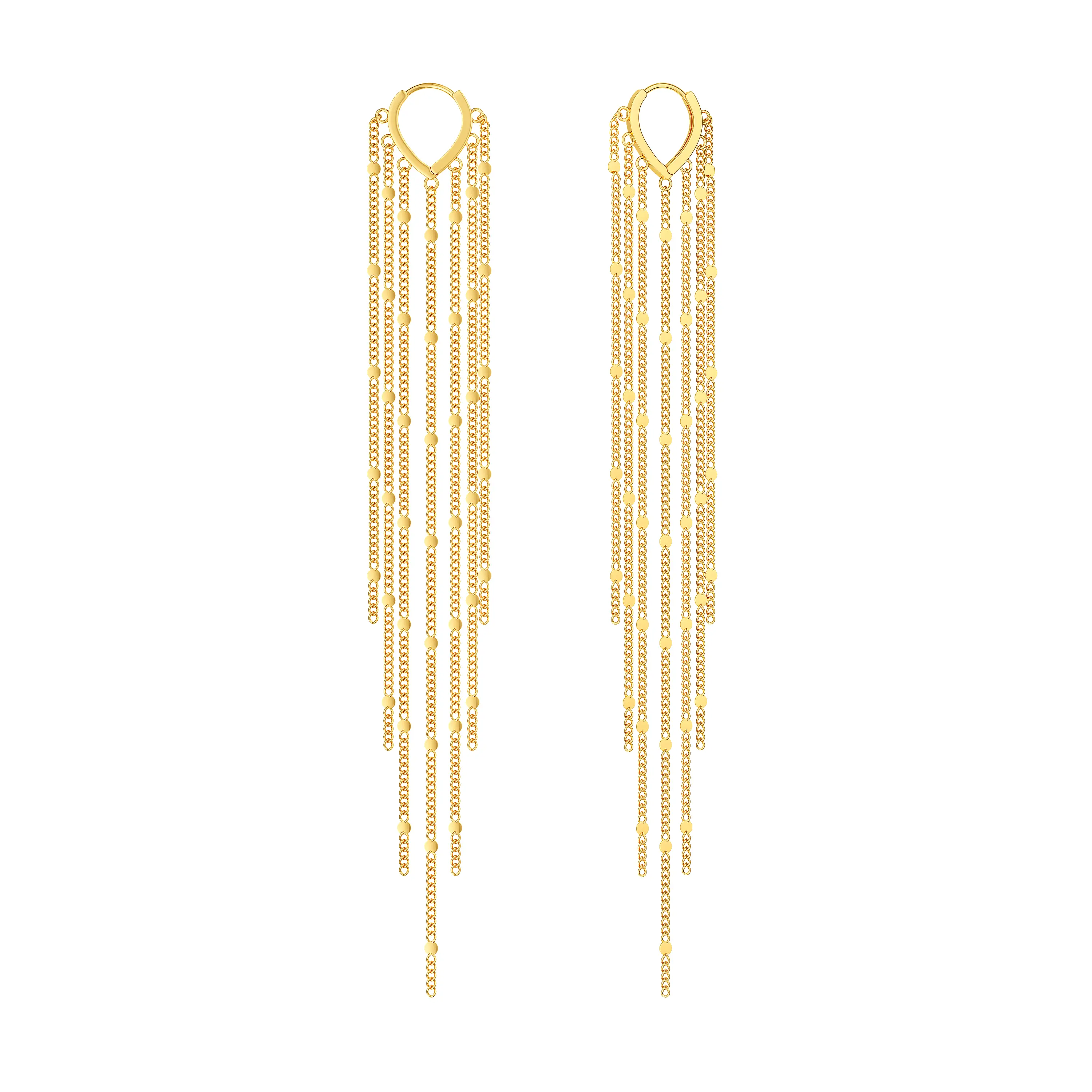 14K Gold Plated Long Tassel Earrings for Women