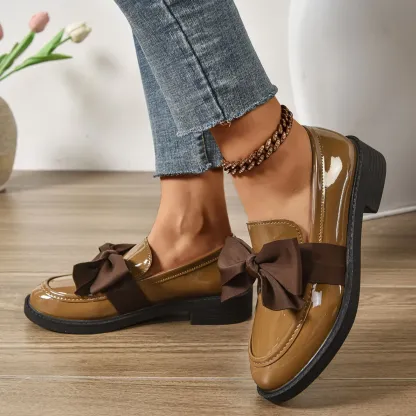 Black Ladies Casual Leather Shoes